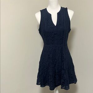 LC Lauren Conrad Elegant Navy Lace Dress
